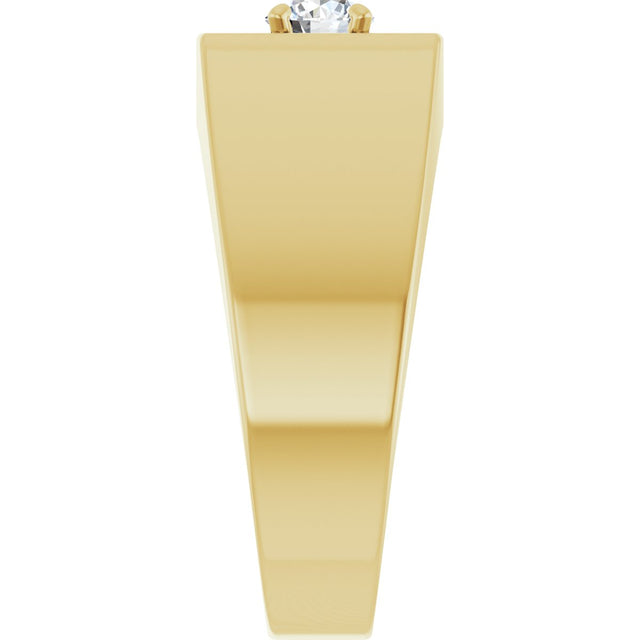 14K Gold Round Natural Diamond Solitaire Ring – 4.8mm Stones - view 5