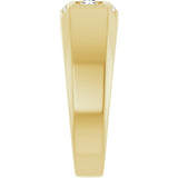 14K Gold Round Natural Diamond Three-Stone Ring III - Yellow Gold - view 4
