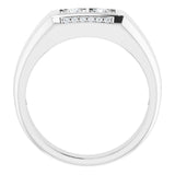 14K Gold Round Natural Diamond Two-Stone Ring – 3.4mm Stones - White Gold - view 2