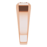 14K Gold Round Natural Diamond Two-Stone Ring – 3.4mm Stones - Rose Gold - view 5