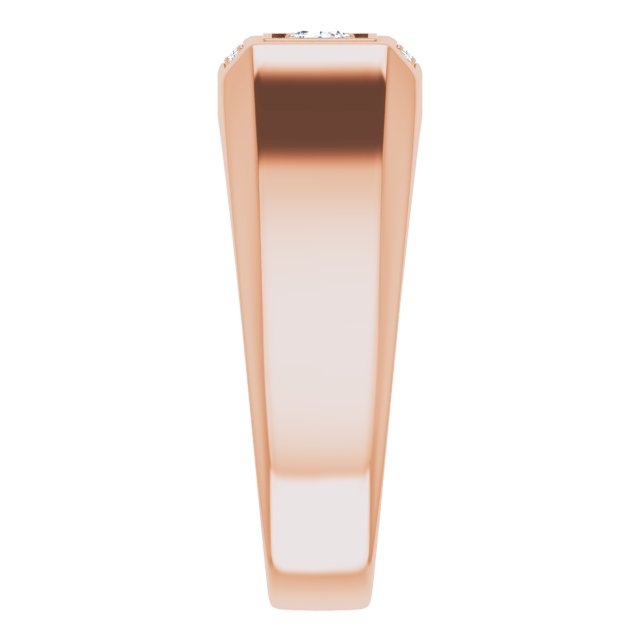 14K Gold Round Natural Diamond Two-Stone Ring – 3.4mm Stones - Rose Gold - view 5