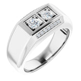 14K Gold Round Natural Diamond Two-Stone Ring – 3.4mm Stones - Rose Gold - view 4