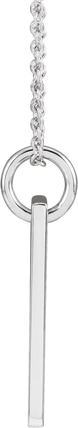 14K Gold Round Natural Alexandrite Accented Cross Bar Necklace or Pendant - White Gold - view 2