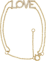 14K Gold Round Natural Diamond Love Bracelet - Yellow Gold