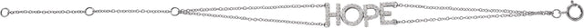 14K Gold Round Natural Diamond Hope Bracelet - White Gold - view 2