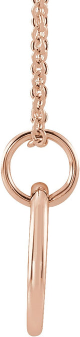 14K Gold Engravable Accented Necklace - Rose Gold - view 2