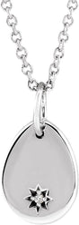 Platinum Engravable Accented Necklace