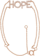 14K Gold Round Natural Diamond Hope Bracelet - Rose Gold
