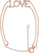 14K Gold Round Natural Diamond Love Bracelet - Rose Gold
