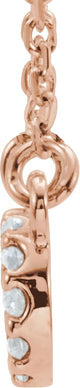 14K Gold Round Natural Diamond Infinity Necklace - Rose Gold - view 2