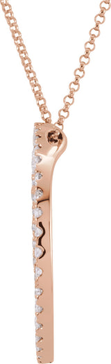 14K Gold Round Natural Diamond Accented Circle Necklace - Rose Gold - view 2