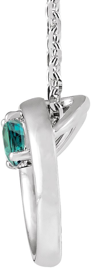 Platinum Round Lab-Grown Alexandrite Circle Necklace - view 2