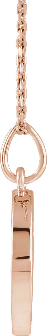 14K Gold Round Natural Peridot Disc Necklace or Pendant - Rose Gold - view 2