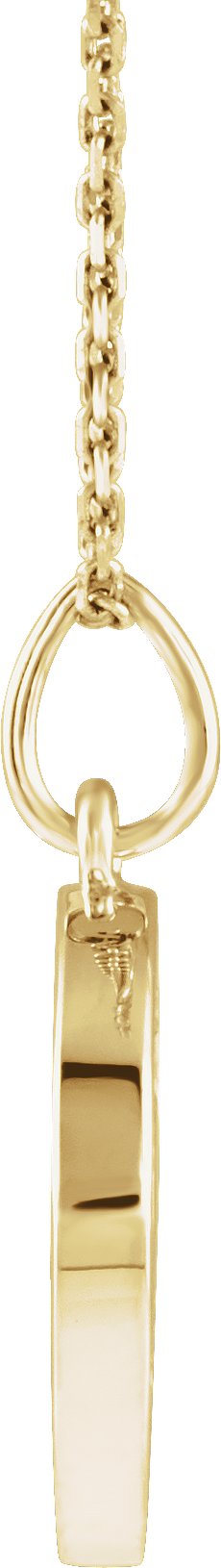 14K Gold Round Natural Citrine Disc Necklace or Pendant - Yellow Gold - view 2