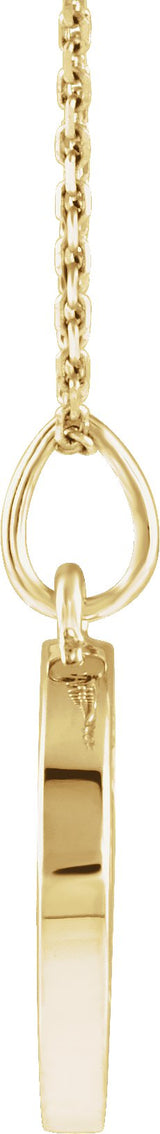 14K Gold Round Natural Amethyst Disc Necklace or Pendant - Yellow Gold - view 2