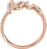 14K Gold Round Natural Diamond Love Ring II - Rose Gold - view 2
