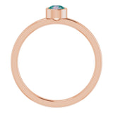 14K Gold Round Lab-Grown Alexandrite Bezel-Set Solitaire Ring - Rose Gold - view 2