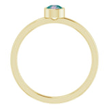 14K Gold Round Lab-Grown Alexandrite Bezel-Set Solitaire Ring - Yellow Gold - view 2