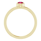 14K Gold Round Natural Ruby Bezel-Set Solitaire Ring - Yellow Gold - view 2