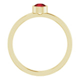 14K Gold Round Natural Mozambique Garnet Bezel-Set Solitaire Ring - Yellow Gold - view 2