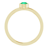 14K Gold Round Lab-Grown Emerald Bezel-Set Solitaire Ring - Yellow Gold - view 2