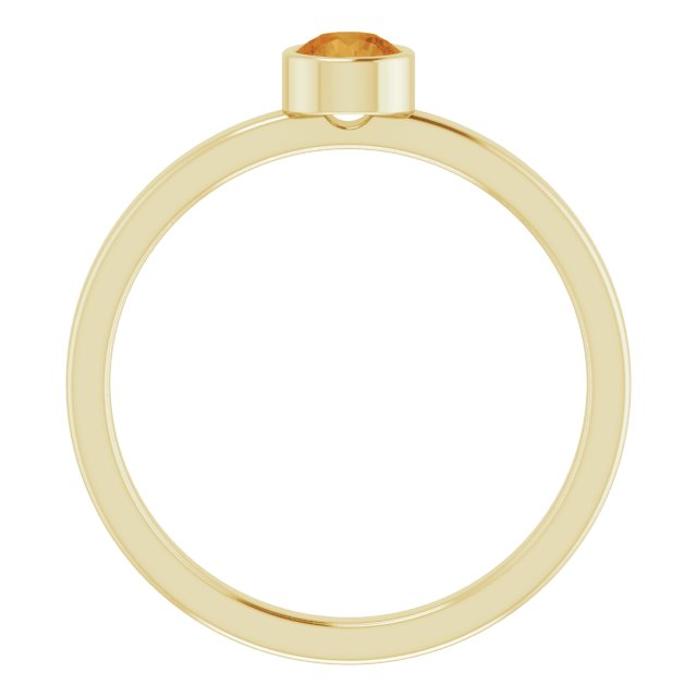 14K Gold Round Natural Citrine Bezel-Set Solitaire Ring - Yellow Gold - view 2