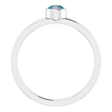 14K Gold Round Lab-Grown Alexandrite Bezel-Set Solitaire Ring - White Gold - view 2
