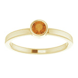 14K Gold Round Natural Citrine Bezel-Set Solitaire Ring - Yellow Gold - view 3