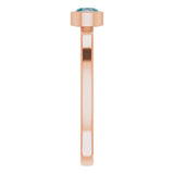 14K Gold Round Lab-Grown Alexandrite Bezel-Set Solitaire Ring - Rose Gold - view 4