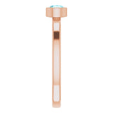 14K Gold Round Natural Blue Zircon Bezel-Set Solitaire Ring - Rose Gold - view 4