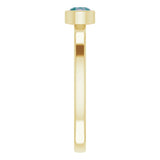 14K Gold Round Lab-Grown Alexandrite Bezel-Set Solitaire Ring - Yellow Gold - view 4