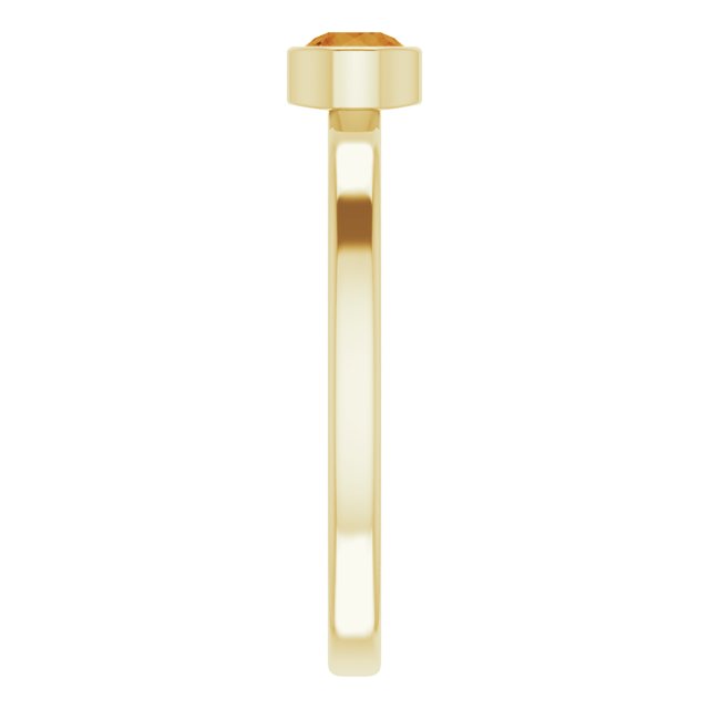 14K Gold Round Natural Citrine Bezel-Set Solitaire Ring - Yellow Gold - view 4