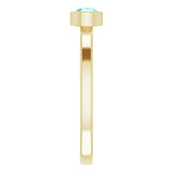 14K Gold Round Natural Blue Zircon Bezel-Set Solitaire Ring - Yellow Gold - view 4