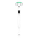 Platinum Round Natural Emerald Bezel-Set Solitaire Ring - view 4