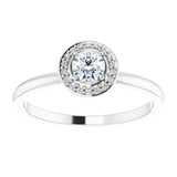Platinum Round Natural Diamond Halo-Style Ring - view 3