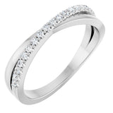 14K Gold Round Natural Diamond Criss-Cross Ring – 1.3mm Stones - White Gold