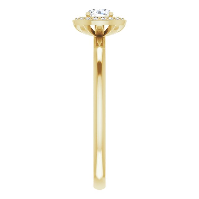 14K Gold Round Natural Diamond Halo-Style Ring - Yellow Gold - view 4