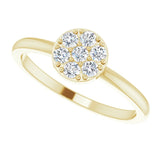 14K Gold Round Natural Diamond Stackable Cluster Ring - Yellow Gold - view 5