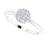 Platinum Round Natural Diamond Stackable Cluster Ring - view 5