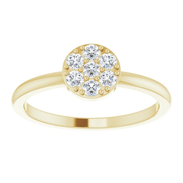 14K Gold Round Natural Diamond Stackable Cluster Ring - Yellow Gold - view 3