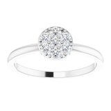 Platinum Round Natural Diamond Stackable Cluster Ring - view 3