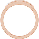 14K Gold Round Natural Diamond Engravable Stackable Family Signet Ring - Rose Gold - view 3