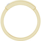 14K Gold Round Natural Diamond Engravable Stackable Family Signet Ring - Yellow Gold - view 2