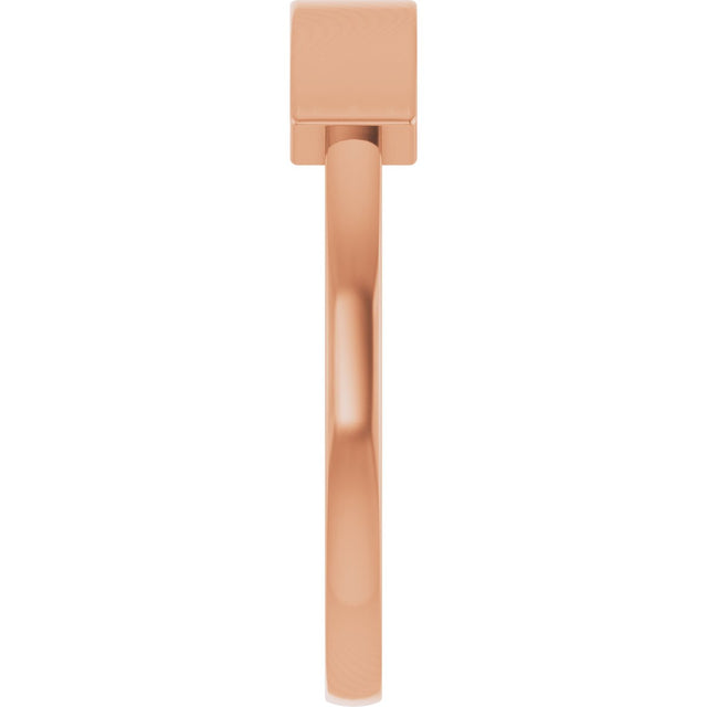 14K Gold Round Natural Diamond Engravable Stackable Family Signet Ring - Rose Gold - view 2