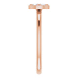 14K Gold Round Natural Diamond Stackable Cluster Ring - Rose Gold - view 4