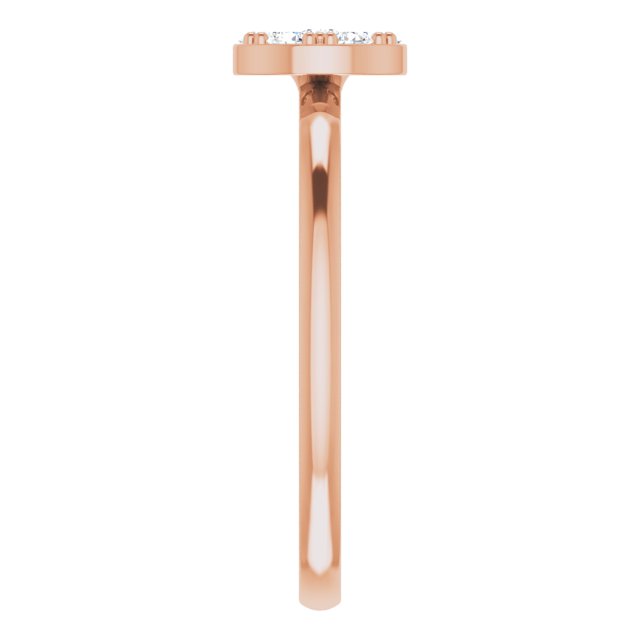 14K Gold Round Natural Diamond Stackable Cluster Ring - Rose Gold - view 4