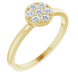 14K Gold Round Natural Diamond Stackable Cluster Ring - Yellow Gold