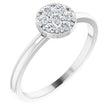 Platinum Round Natural Diamond Stackable Cluster Ring