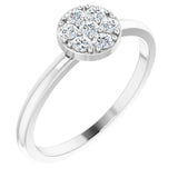 Platinum Round Natural Diamond Stackable Cluster Ring