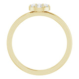 14K Gold Round Natural Diamond Stackable Cluster Ring - Yellow Gold - view 2